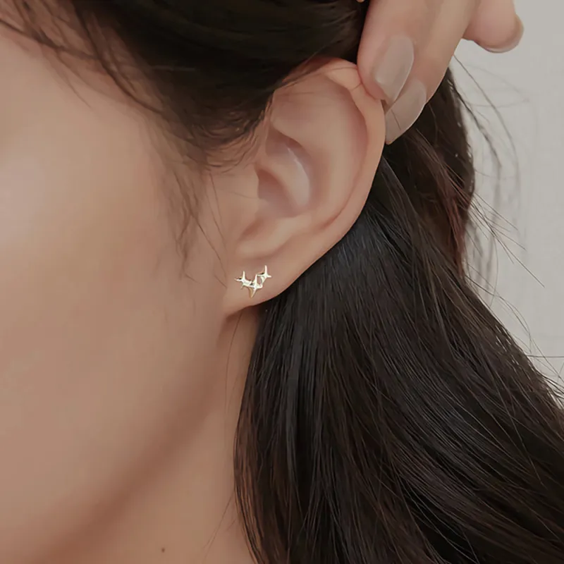 SWEET PLANET S999 Fine Silver Stud Earrings Unisex-2