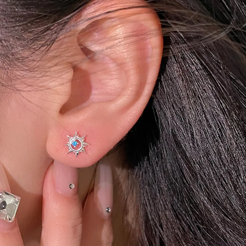 SWEET PLANET S999 Fine Silver Stud Earrings Unisex-4