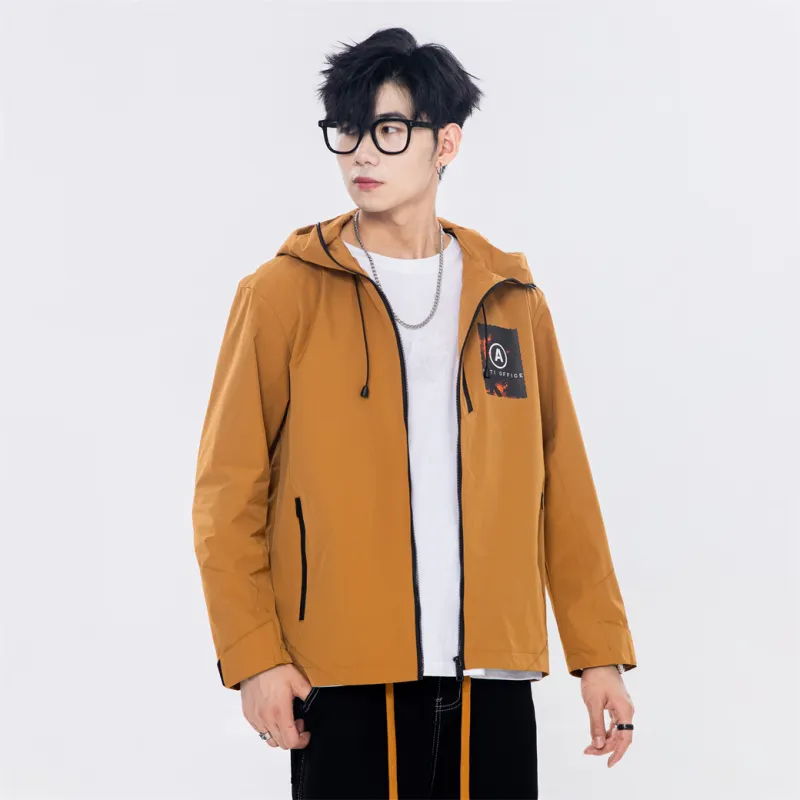 Antioffice Lace-Up Windproof Windbreaker Jacket Men's-32