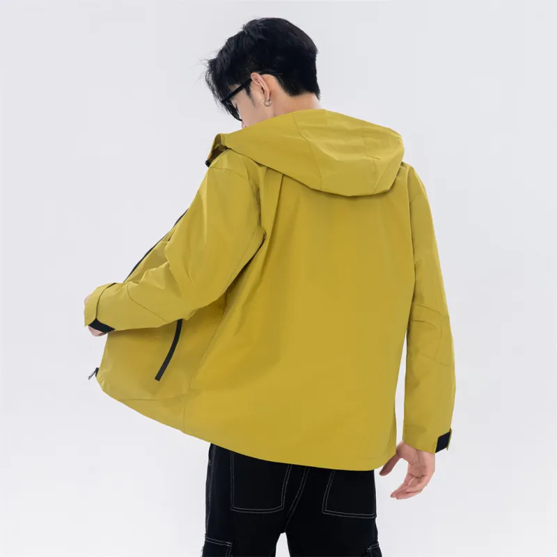 Antioffice Lace-Up Windproof Windbreaker Jacket Men's-26