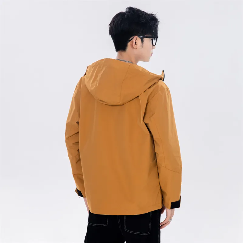 Antioffice Lace-Up Windproof Windbreaker Jacket Men's-33