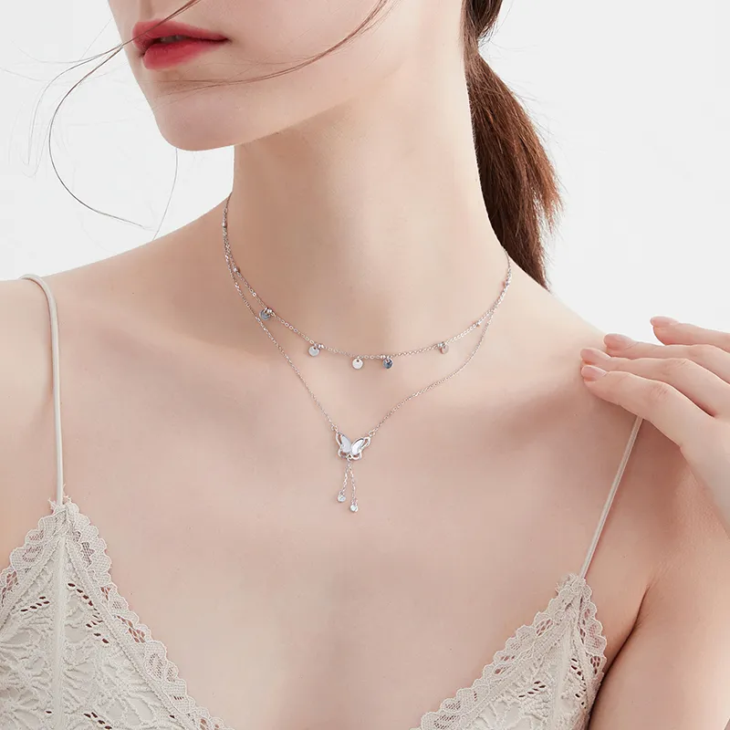 Lady Go Silver Necklaces Women's-5