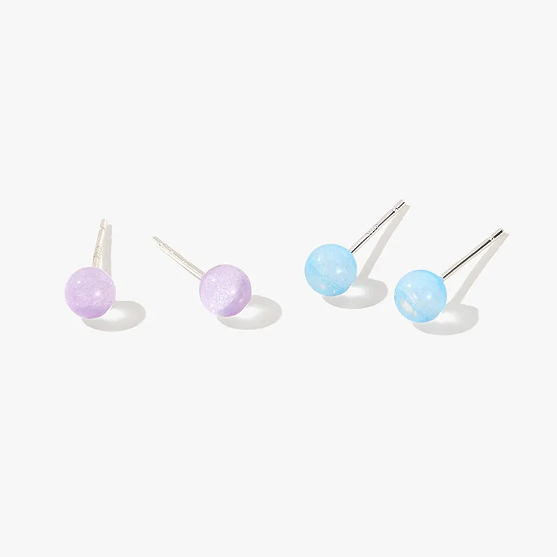 Lady Go S925 Silver Stud Stud Earrings Women's-7