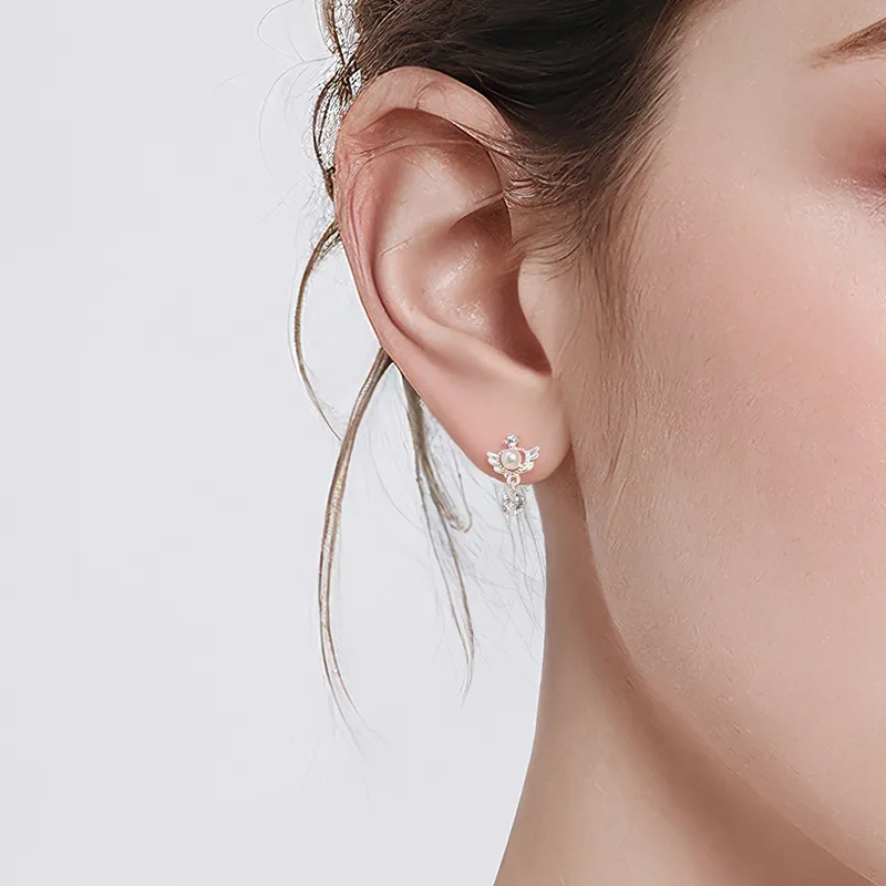 Lady Go Sterling Silver Stud Earrings Women's-5