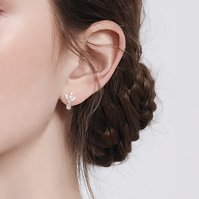Lady Go Sterling Silver Stud Earrings Women's-1