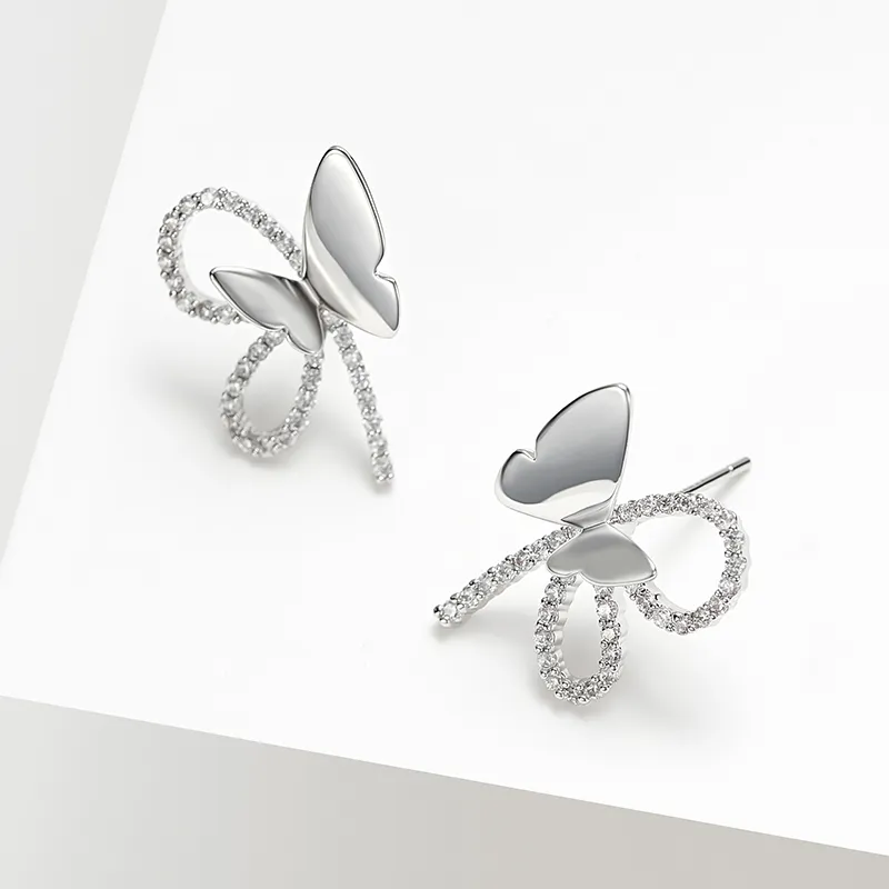 Lady Go S925 Silver Stud Earrings Women's-7
