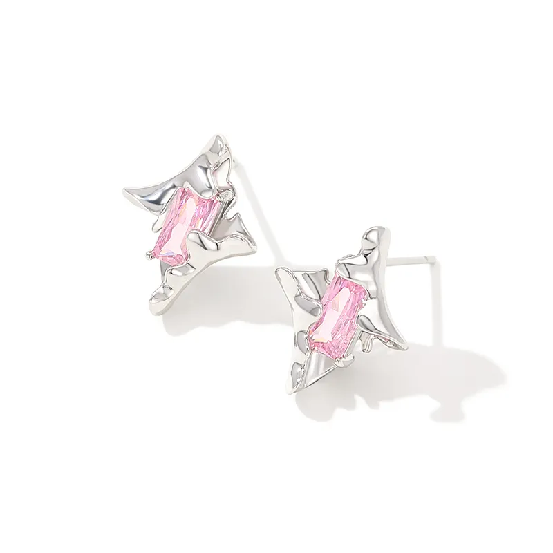 Lady Go S925 Silver Stud Earrings Women's-4
