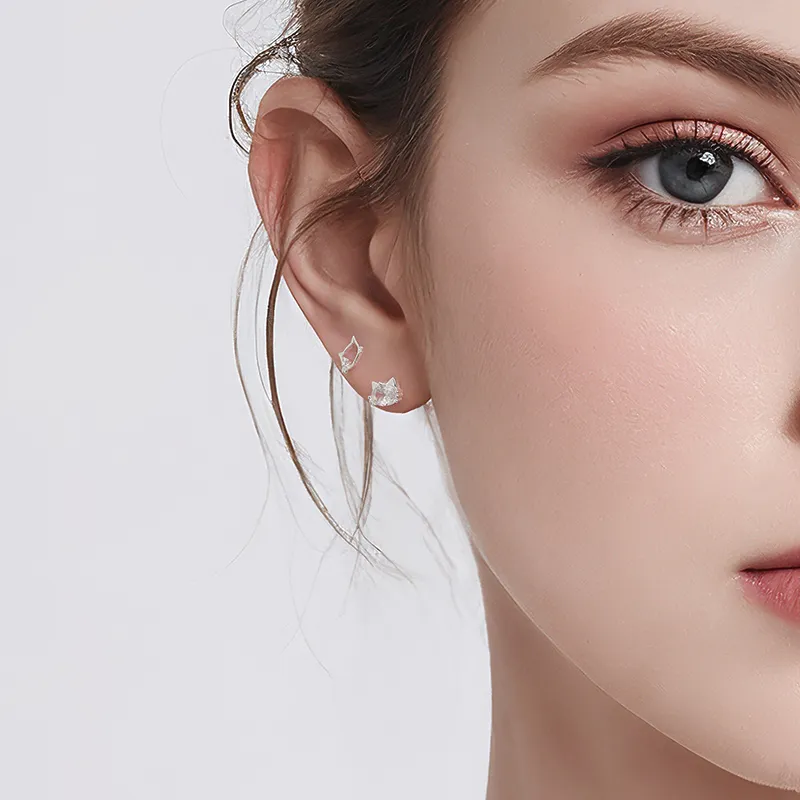 Lady Go S999 Fine Silver Stud Earrings Women's-6