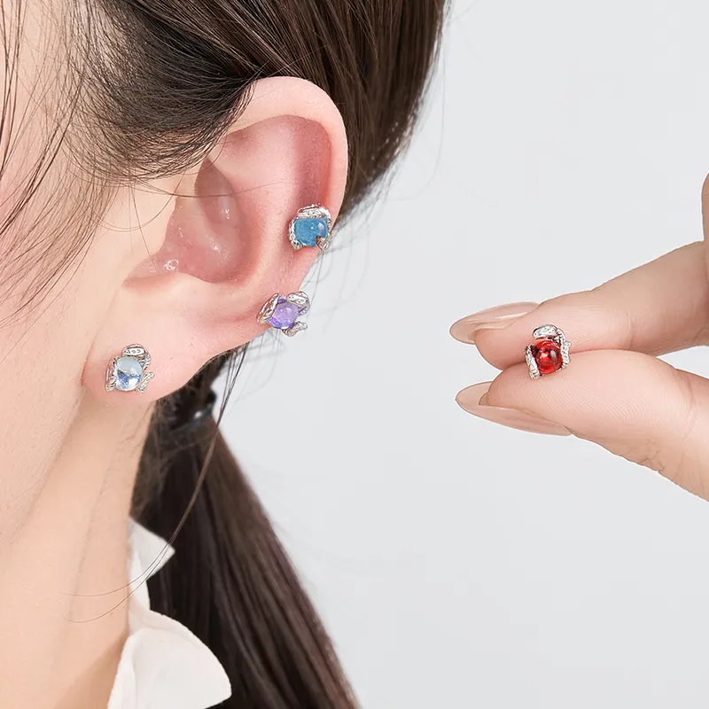 Lady Go Titanium Steel Needle Alloy Stud Earrings Unisex-13