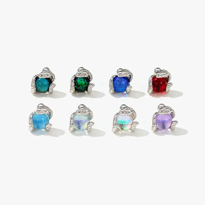 Lady Go Titanium Steel Needle Alloy Stud Earrings Unisex-3
