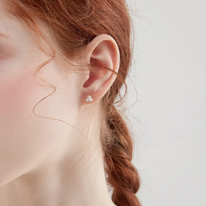 Lady Go Sterling Silver Stud Earrings Women's-1