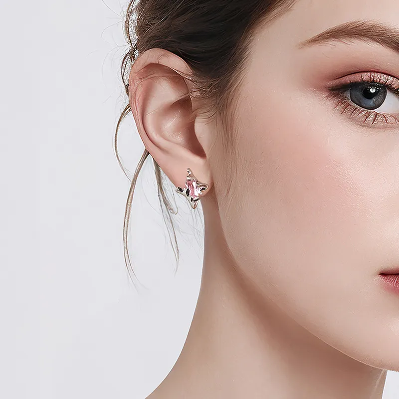 Lady Go S925 Silver Stud Earrings Women's-1