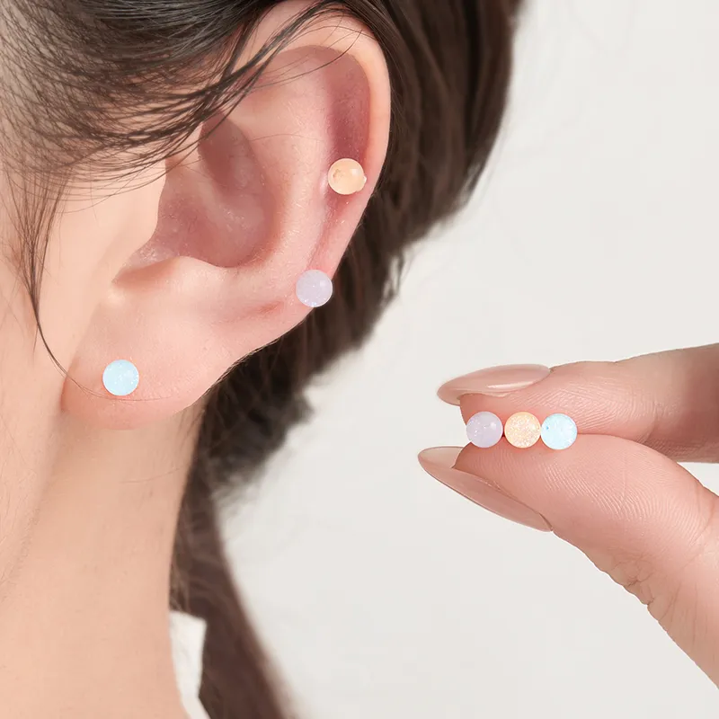 Lady Go S925 Silver Stud Stud Earrings Women's-4
