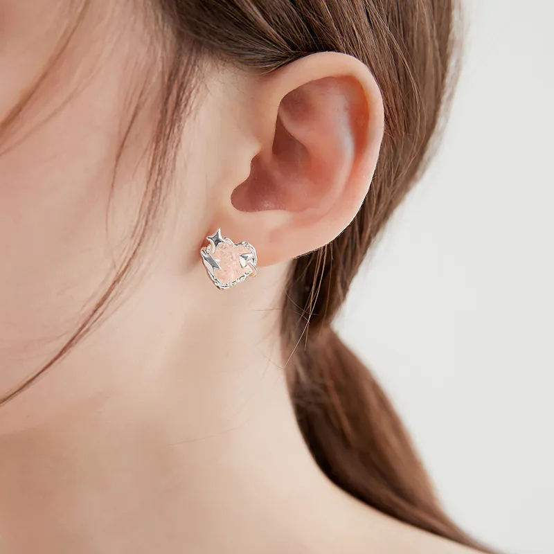Lady Go S925 Silver Stud Earrings Women's-1