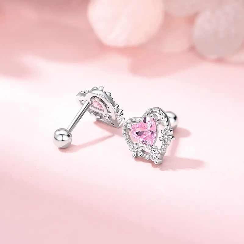 Lady Go Zircon Stud Earrings Women's-1