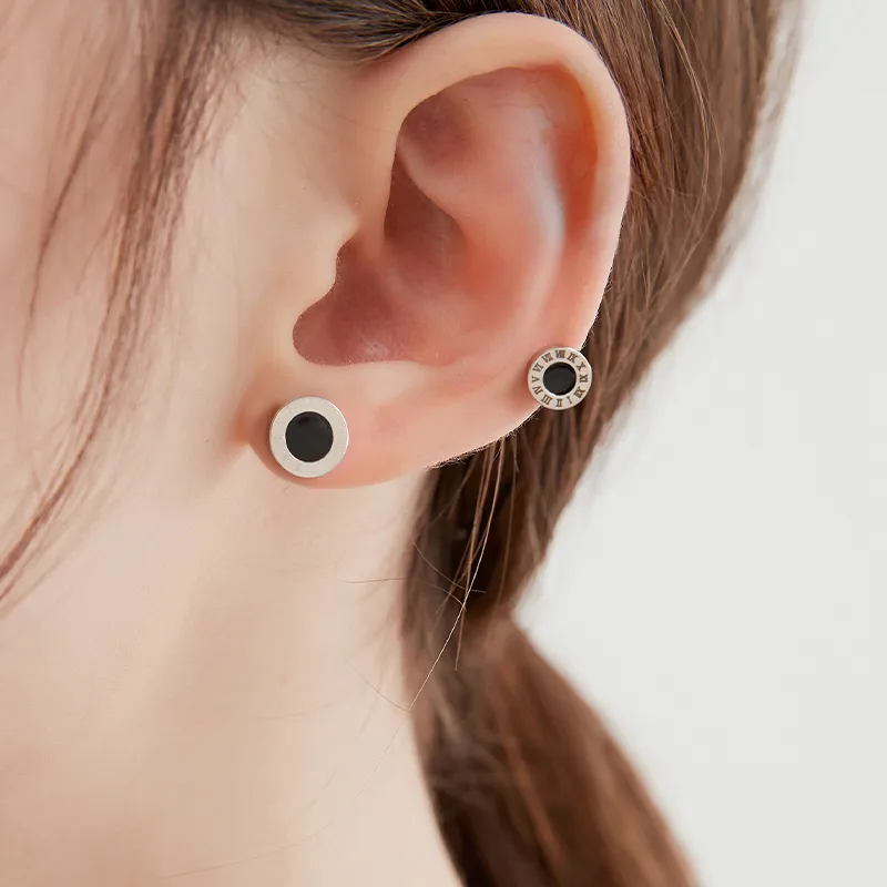 Lady Go Titanium Steel Stud Earrings Unisex-1