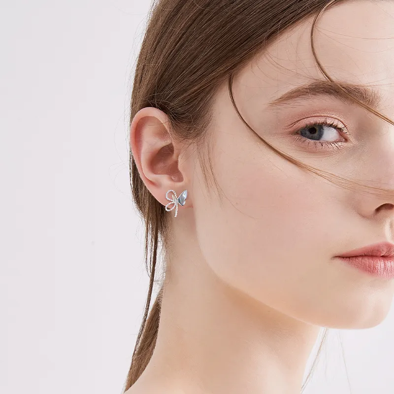 Lady Go S925 Silver Stud Earrings Women's-6