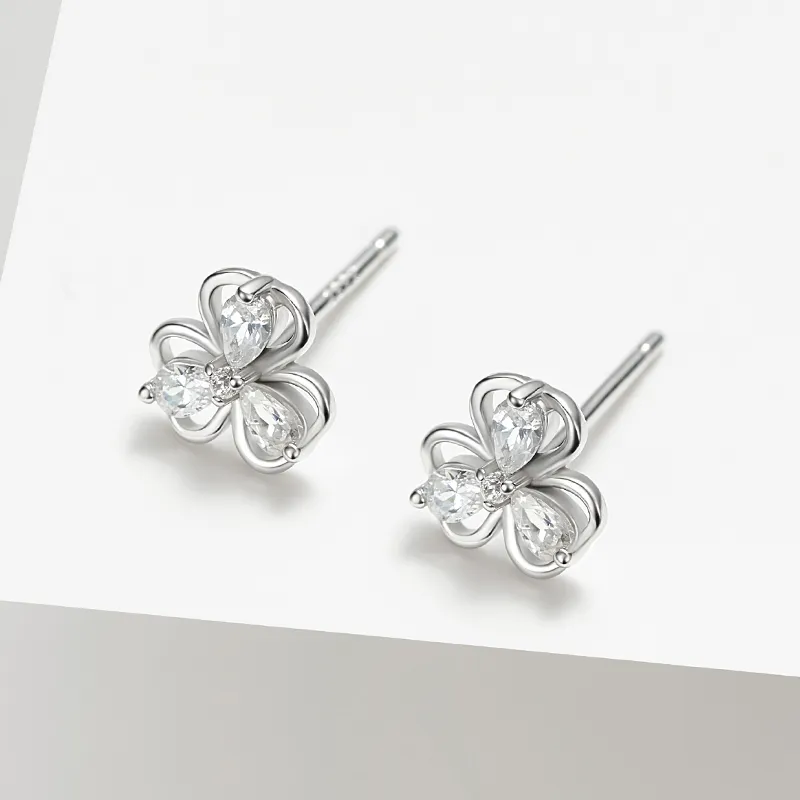 Lady Go Sterling Silver Stud Earrings Women's-3