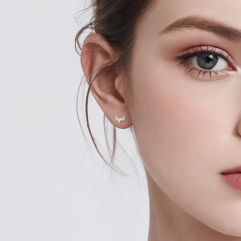 Lady Go 999 Fine Silver Stud Earrings Women's-5