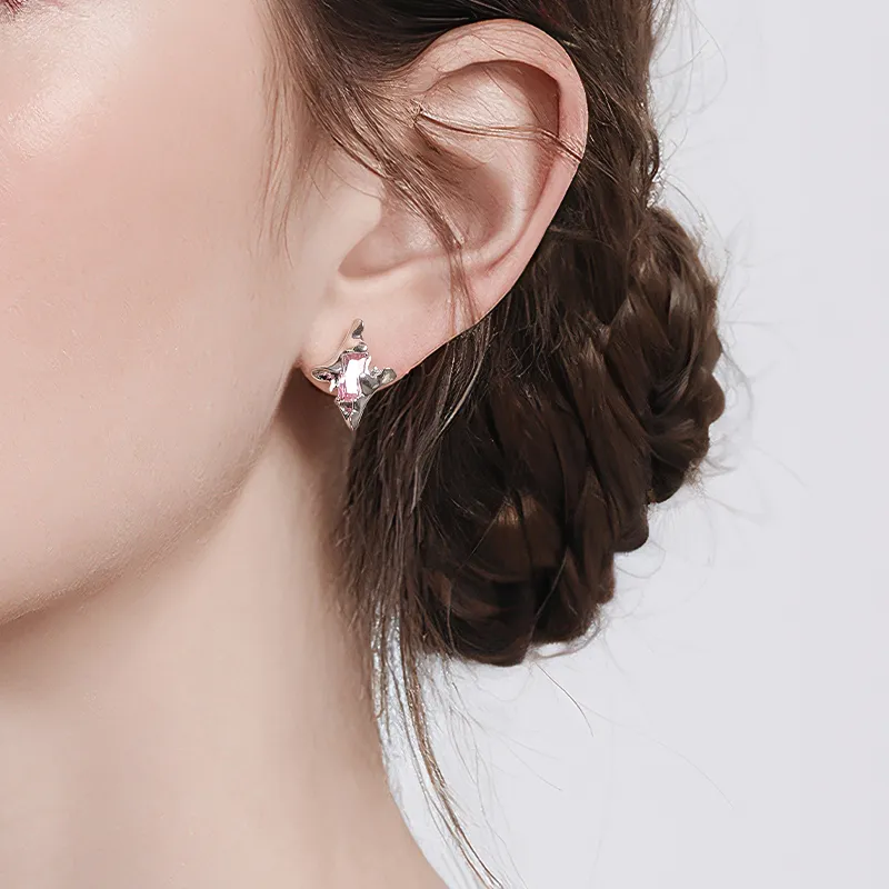 Lady Go S925 Silver Stud Earrings Women's-3