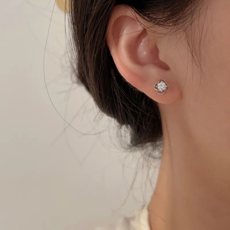 Lady Go Sterling Silver Stud Earrings Women's-4