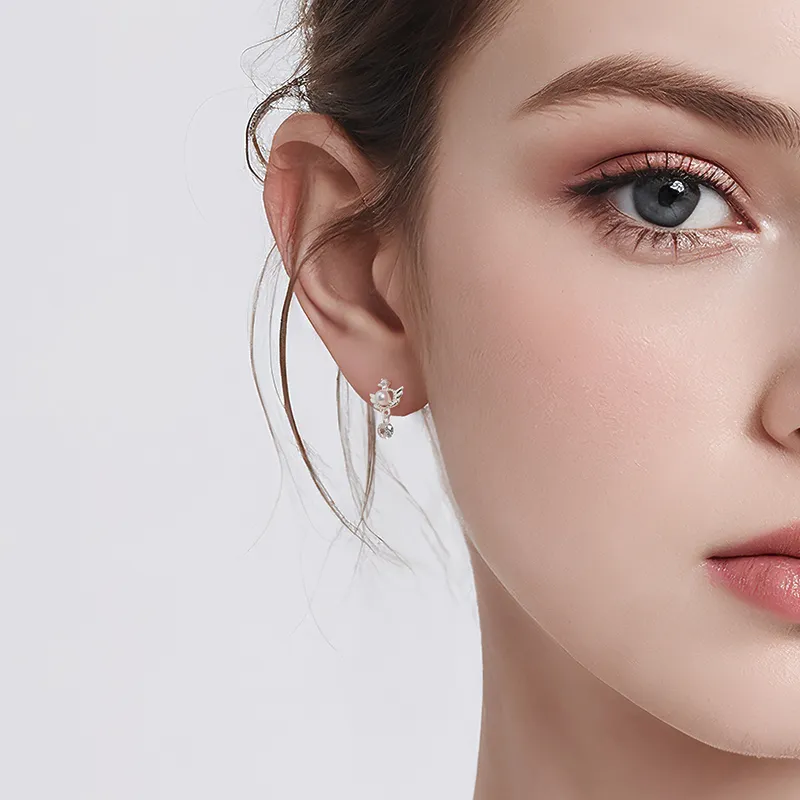 Lady Go Sterling Silver Stud Earrings Women's-3