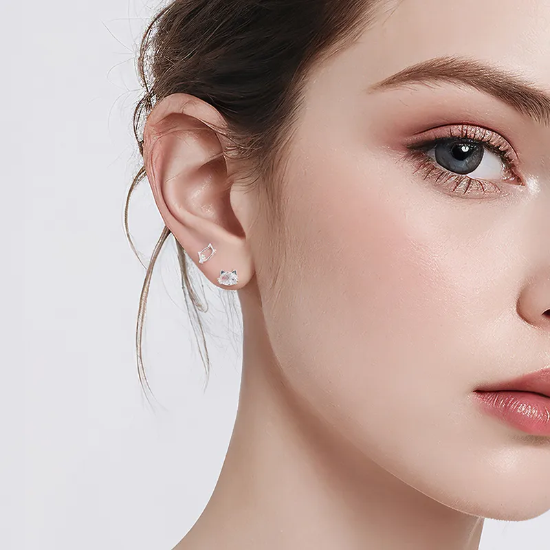 Lady Go S999 Fine Silver Stud Earrings Women's-4