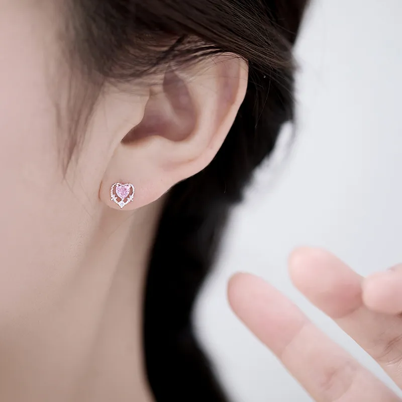 Lady Go Zircon Stud Earrings Women's-2