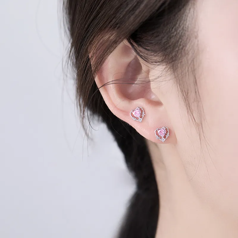 Lady Go Zircon Stud Earrings Women's-4