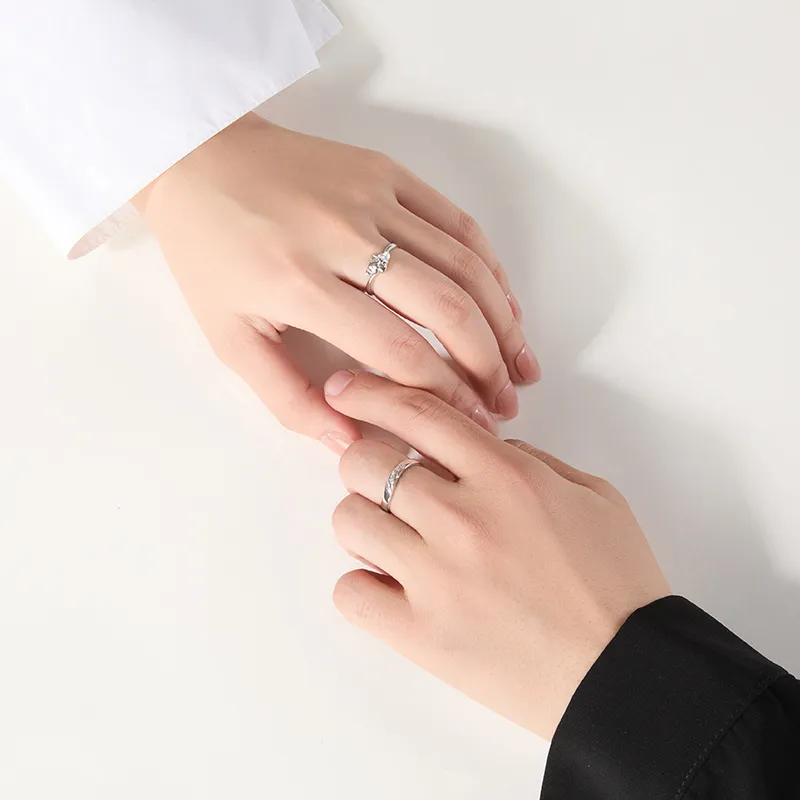 Lady Go Sterling Silver Couple Rings Unisex-1