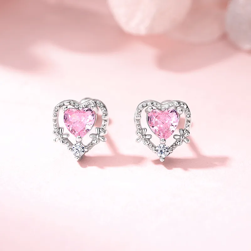 Lady Go Zircon Stud Earrings Women's-3