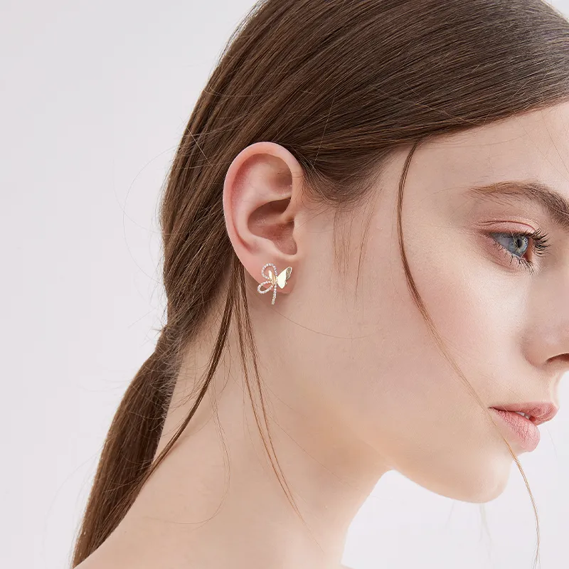Lady Go S925 Silver Stud Earrings Women's-1