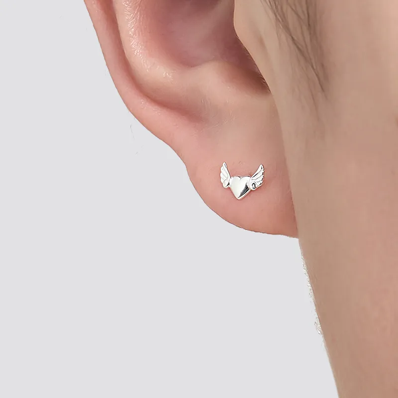 Lady Go 999 Fine Silver Stud Earrings Women's-3