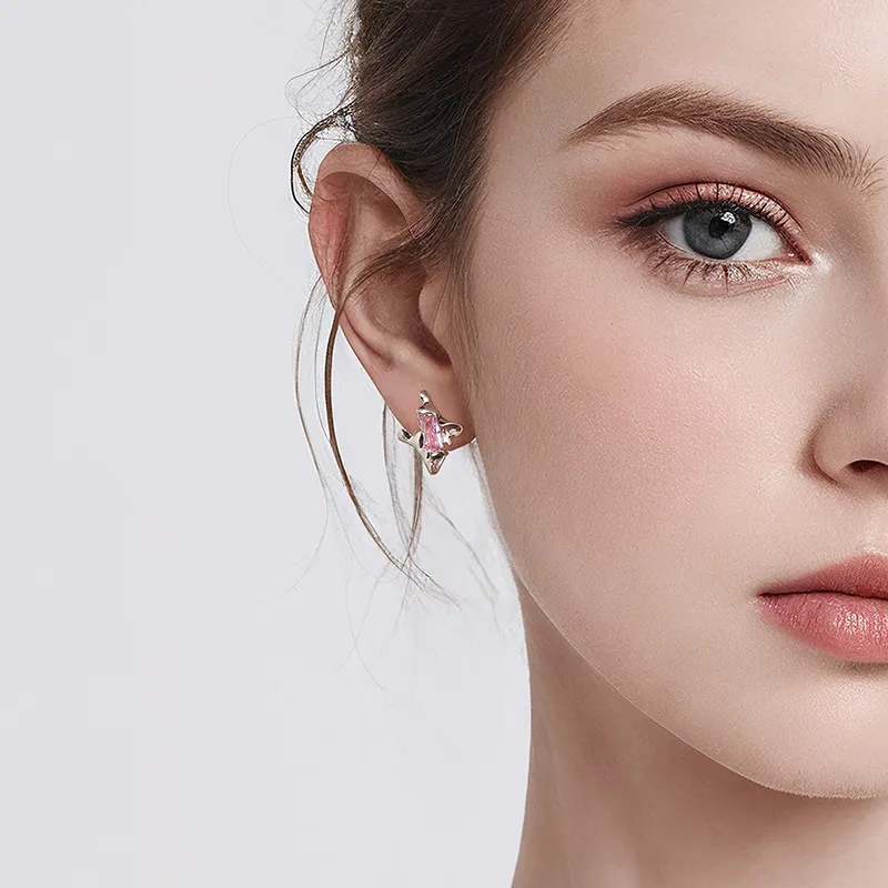 Lady Go S925 Silver Stud Earrings Women's-5