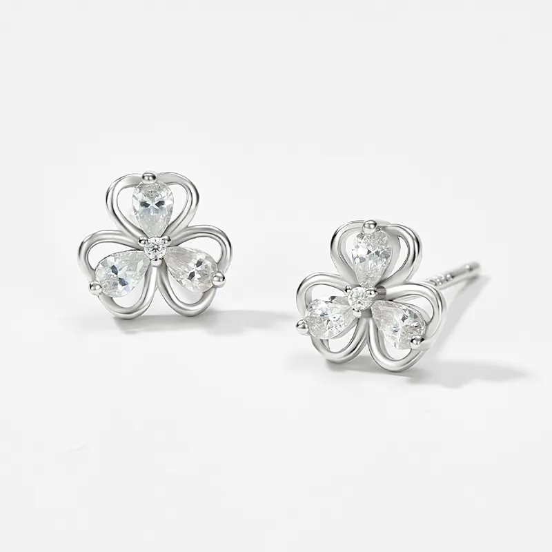 Lady Go Sterling Silver Stud Earrings Women's-5