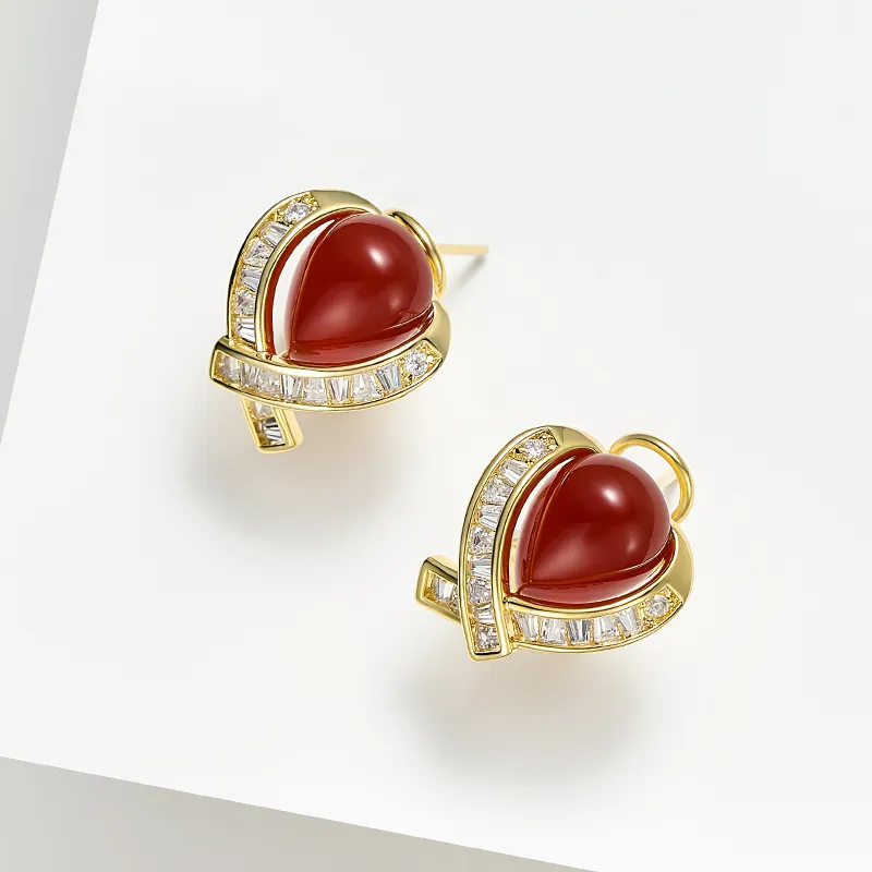 Lady Go S925 Silver Stud Stud Earrings Women's-4