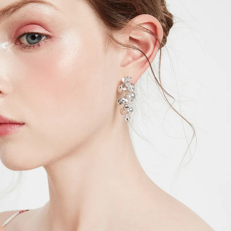 Lady Go S925 Silver Stud Earrings Women's-5