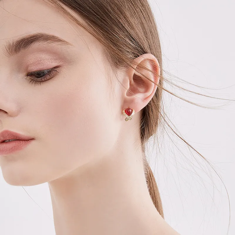 Lady Go S925 Silver Stud Stud Earrings Women's-5