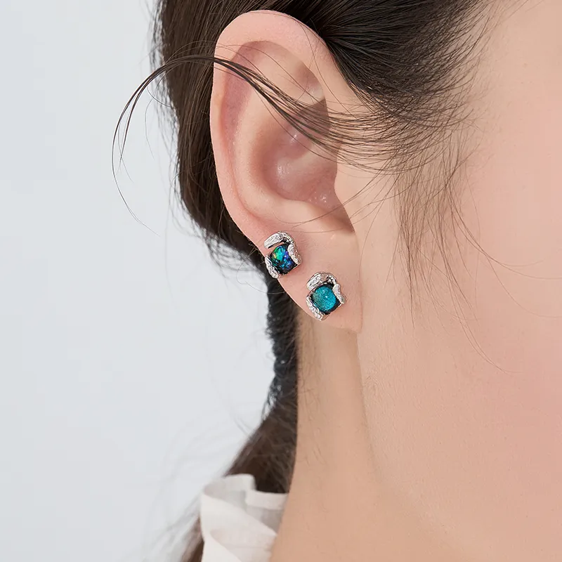Lady Go Titanium Steel Needle Alloy Stud Earrings Unisex-11