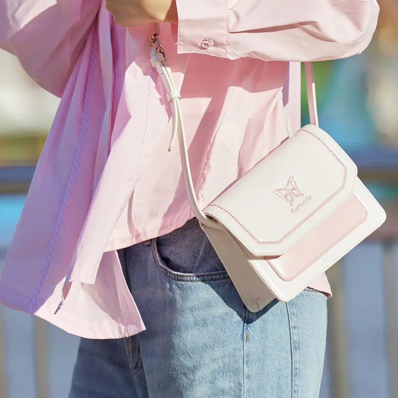 SEM/R PU Small Square Bag Shoulder Bag Crossbody Bag Small Size Women's Cream 10501 Caramel 51101 Grey Blue 80208-3