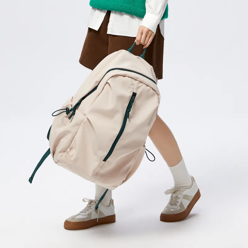 SEM/R Polyester Laptop Bag Backpack Tubas Unisex White Green Tone/Khaki/Ecru/Black-12