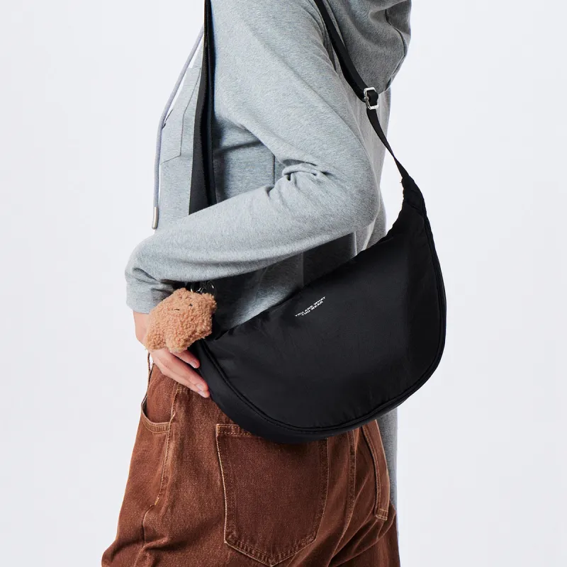 SEM/R Nylon Shoulder Bag Crossbody Bag Medium Size Women's Milk White/Black-6