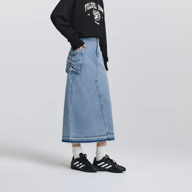 SEM/R Denim Long Skirt Women's Denim Medium Blue-4