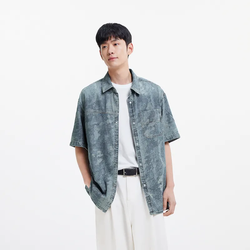 SEM/R Shirt Men's Blue White Tone 00381-2