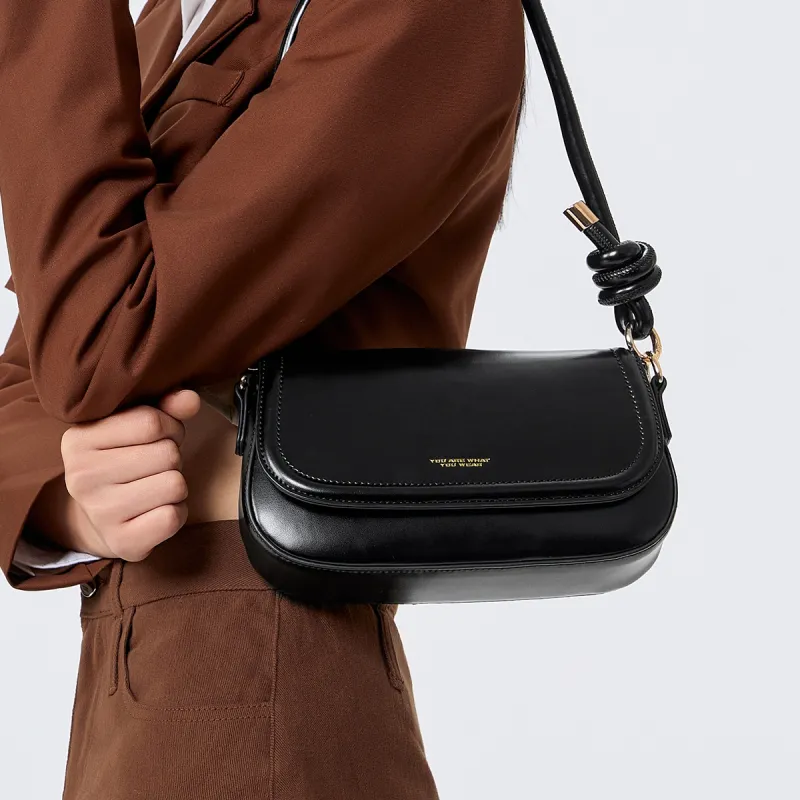 SEM/R PU Small Square Bag Handbag Crossbody Bag Small Size Women's Ecru/Caramel Brown/Black-15
