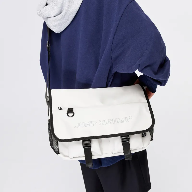 SEM/R Fabric Crossbody Bag, Messenger Bag, Shoulder Bag, Crossbody Bag Medium Size Unisex Raw White/Ecru/Black-2