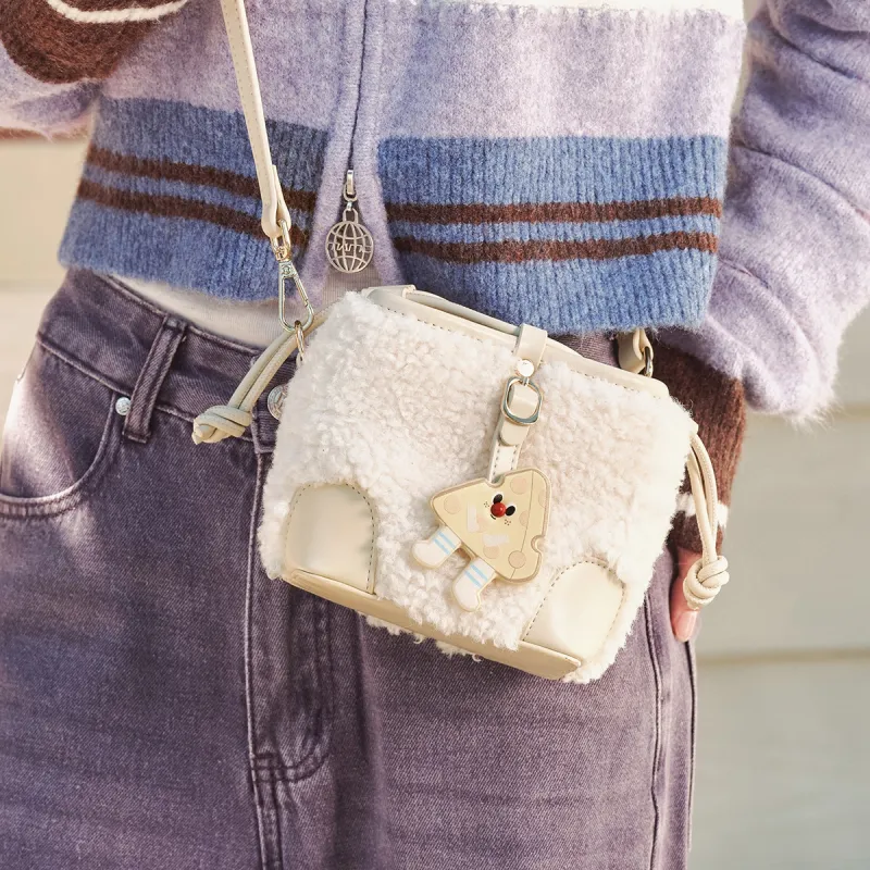 SEM/R PU Bucket Bag, Crossbody Bag Large Size Women's Coffee 50800 Ecru 10301 Pink Tone 01315-3
