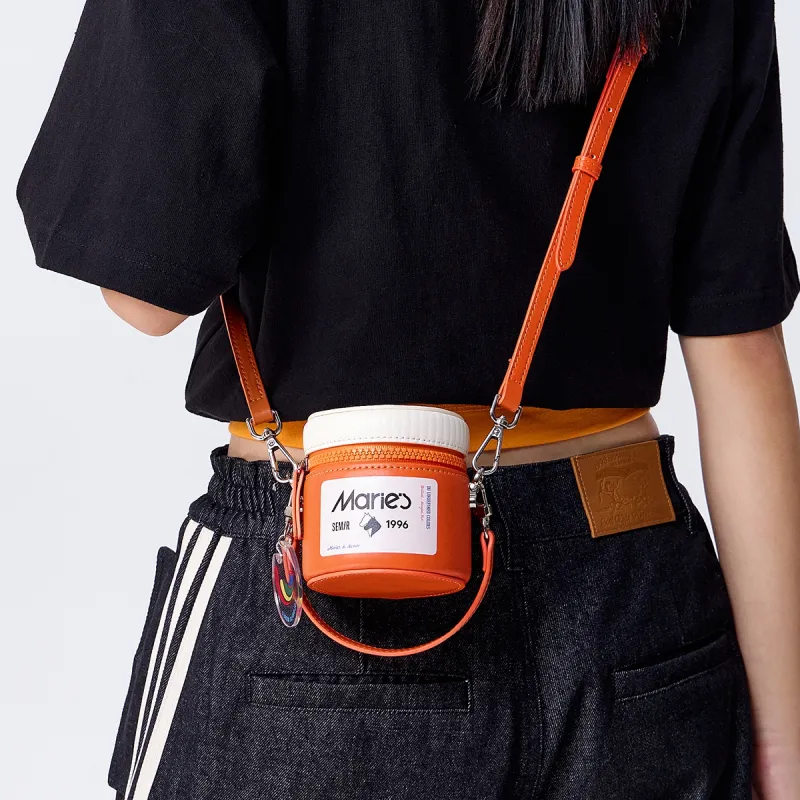 SEM/R Marley Synthetic Leather Crossbody Bag Jar Bag Small Size Women's Turquoise Green/Orange Red/China Blue-6