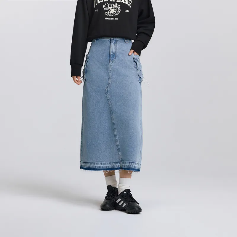 SEM/R Denim Long Skirt Women's Denim Medium Blue-3