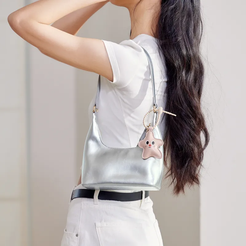 SEM/R Synthetic Leather Shoulder Bag Women's Dream Pink 60301 Smoke Gray Silver 20301 Ecru 10301-8